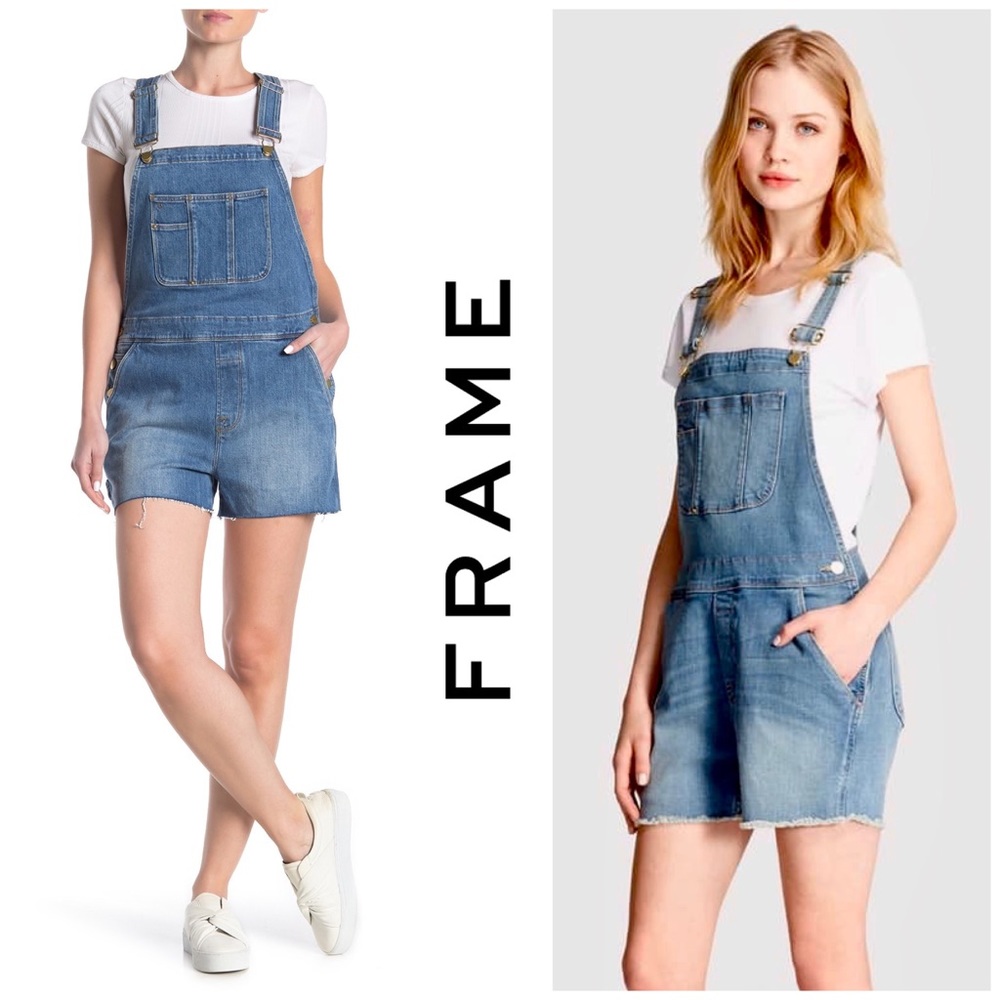 NWT Frame Le Garcon Cutoff Short Overalls